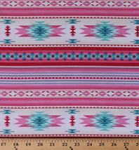 Southwestern Stripes Aztec Girls Pink Cotton Fabric Print by Yard D366.28 - £10.91 GBP