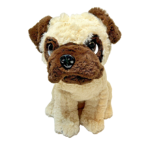 Hugfun Plush Pug Realistic Dog Large Stuffed Animal Two Toned Brown Tan 14&quot; - £9.92 GBP