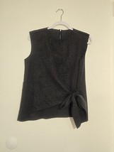 Women&#39;s Short Sleeve Wool Blend Blouse Knotted Bow Size Medium - $720.55 MXN
