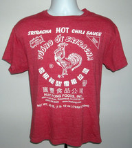 Mens Sriracha Hot Chili Sauce T Shirt large red Huy Fong Foods Inc Rooster logo - £17.64 GBP