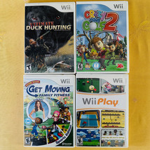 Lot of 4 Wii Games Ultimate Duck Hunting Crazy Mini Golf 2 Get Moving Wii Play - £16.96 GBP