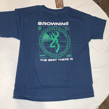 Youth Boys NWT Browning Radar  Tee Buckmark T-Shirt Harbor Blue M Medium - $10.99
