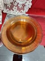 6 - Tiffin 12 Side Optic Amber Depression Glass 7-3/8&quot;  Salad Lunch Plates Rare - £14.99 GBP