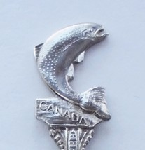 Collector Souvenir Spoon Canada BC Campbell River Salmon Embossed Figural - $9.99