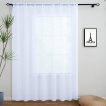 White Tulle Backdrop Curtain Drapes, Extra Wide White Sheer, 100 W X 84&quot; L. - £35.35 GBP