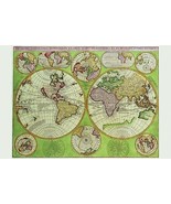 Stereographic World Map with Insets of Polar Projections 20 x 30 Poster - $25.98