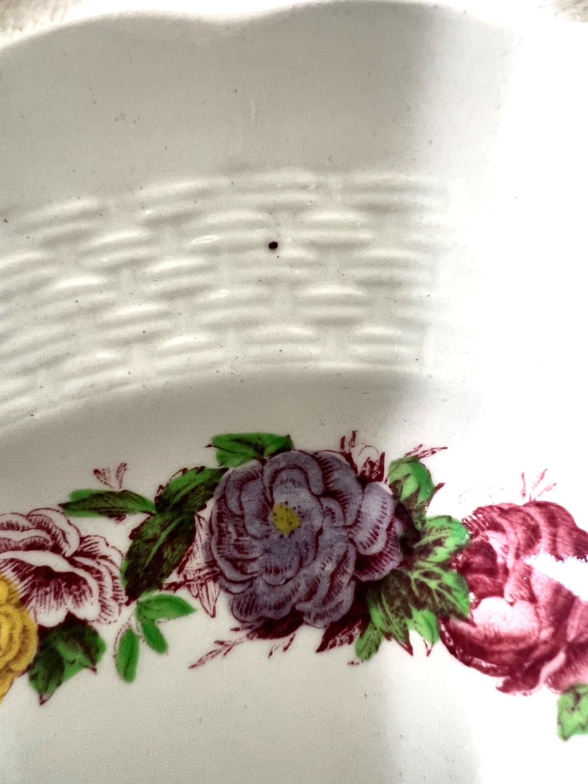 OLD Copeland Spode Rose Briar Basket Weave Rim Item image 2