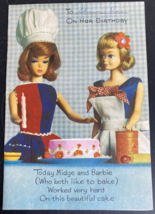 1965 Barbie &amp; Midge Birthday Greeting Card American Greetings Used Vintage - £31.65 GBP