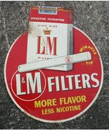 Vintage L&amp;M Cigarette tabaco Filter Metal Sign Advertisement Display - £286.49 GBP