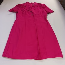 Miss Dorby Women&#39;s Pink Rear Zipper 2-Button Short Sleeve Dress Size 14 - $39.59