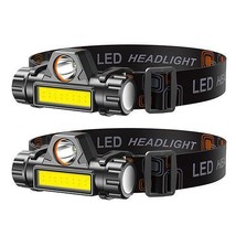 2 Packs Rechargeable Headlamp IPX4 Waterproof Headlight Flashlight Hand-free ... - £25.24 GBP