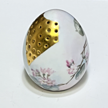 Antique Limoges France Egg Shaped Sugar Shaker Hand Painted Apple Blossoms RARE - £37.84 GBP
