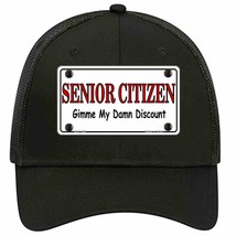 Senior Citizen Discount Novelty Black Mesh License Plate Hat - £22.10 GBP