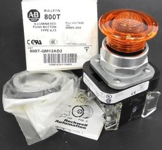 New Allen Bradley 800T-QM12AD2 Illuminated Push Button Ser. T Amber Lens 12V - £103.63 GBP