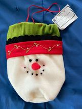 Snowman Head Cloth Gift Bag 9 1/4" *NEW/UNUSED w/Tags* mm1 - $9.99