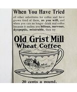 1906 Old Grist Mill Wheat Coffee Advertisement Ephemera 3.25 x 5&quot; - $28.01 CAD
