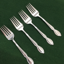 Rogers Bros Royal Manor Silverplate Set of 4 Salad Forks 6 1/2&quot; Original Rogers - £23.16 GBP