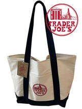 NEW Trader Joe's Logo Canvas Shopping Bag Cotton & Polyester Reusable - £12.98 GBP