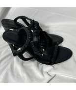 Joie Braided Black Sandal Heels Size 35.5 - £28.08 GBP