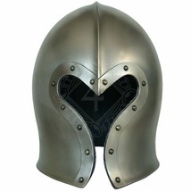 Medieval Knight Replica SCA LARP 18GA Barbuta Helmet /Great Templar Helmet - £66.21 GBP