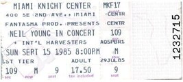 1985 Neil Jeune International Moissonneuses Concert Ticket Stub Miami Fl... - £40.44 GBP