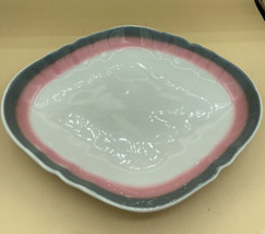 Vintage Tepco Pink Grey Large Center Console Duck Footed Bowl 11.5” X 14... - £105.59 GBP