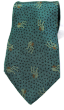 Austin Grey  Men &#39;s 100% Silk Necktie Neck Tie Forest Green Geometric - £8.56 GBP