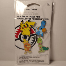 Pokemon Hoenn Starters Enamel Pins Set Mudkip Torchic Treecko And Pikachu Badges - £36.59 GBP