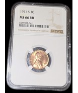 1971 1C Penny, MS 66 RD, NGC, Lincoln Memorial  - $380.13 MXN