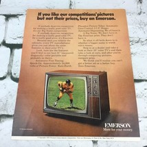 VTG 1970 Emmerson Television Set TV Football Ad Print Advertising Art  - £7.77 GBP