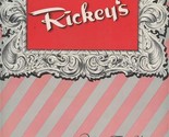 Rickey&#39;s Studio Inn Red Chimney &amp; Town House Menu San Francisco Californ... - $77.22