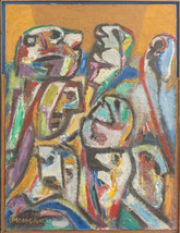 David Messer Listed Paris Artist Oil Painting/C 1974, &quot;The Choir&quot;, 65.5 x 50 cm - £584.85 GBP