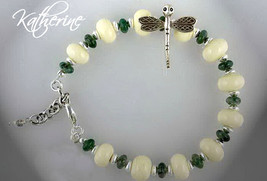 Jade &amp; Sterling Dragonfly Bracelet by Katherine Lee (#4627) - £128.87 GBP