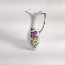 Small Miniature Floral Pitcher Vase Measures Japan - £18.82 GBP