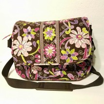 Vera Bradley Attaché Messenger Laptop Baby Bag Crossbody Purple Punch Mint!  - £34.00 GBP