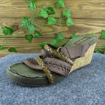 Skechers  Women Slide Sandal Shoes Brown Leather Size 9 Medium - £19.78 GBP