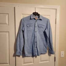 Wrangler mens size medium denim  button down shirt - $14.84