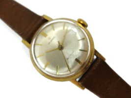 Vintage Helbros Incabloc  Ladies Mechanical Watch Leather Band Women&#39;s Works - £39.56 GBP