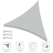 28Ft 97% Uv Block Triangle Sun Shade Sail Canopy Outdoor Patio Pool Cload Gray - £106.63 GBP