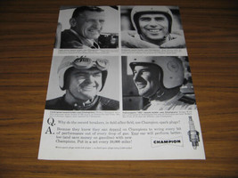 1960 Vintage Ad Champion Spark Plugs Indy 500 Rodger Ward,Mickey Thompson - $10.18