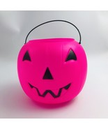 Vtg Hot Pink General Foam Plastics Blow Mold Pumpkin Halloween Candy Buc... - £9.58 GBP