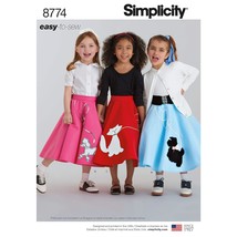 Simplicity 8774 Girl's 1950's Vintage Rockabilly Poodle Skirt Sewing Pattern, Si - £14.87 GBP