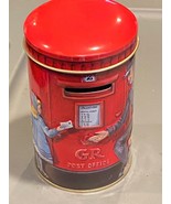5.5&quot; Churchill&#39;s Post Box Money Box Circular Empty Tin *Pre-Owned/Nice* c2 - $11.99