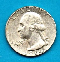 1964  Washington Quarter - Circulated - Silver - £6.39 GBP