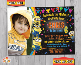Minion Photo Birthday Party Invitation / Minions Invitation / Minion Invite - £7.04 GBP