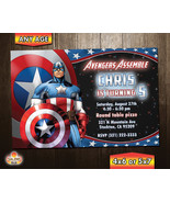 Captain America Birthday Party Invitation / Captain America Invitation - £6.25 GBP