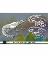 Laser/paper Cut Sea Shrimp SVG Bundle - $27.35 CAD