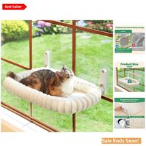 Cream White Foldable Cat Window Perch - Machine Washable Hammock for Lar... - $50.44