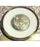 Japanese 24K Gold Trim Art Of Chokin Plate with Bird &amp; Flowers - £8.62 GBP