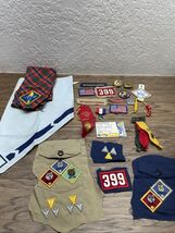Lot of 19 Boy Scouts Patches Sashes Awards Cards Ribbons KG JD - $19.79